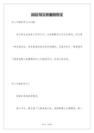 2024写人外貌的作文_3