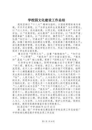 学校园文化建设工作总结 (20)