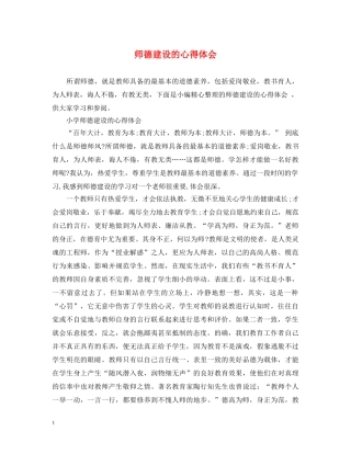 师德建设的心得体会 