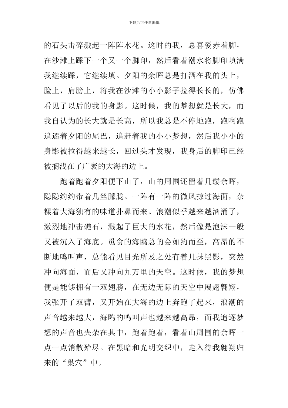 中考优秀作文范文：被搁浅的梦_第3页