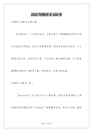 2024写物作文400字_66