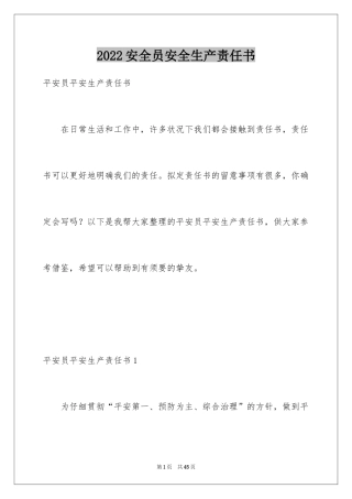 2024安全员安全生产责任书_3