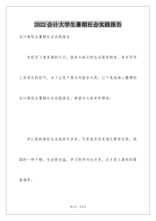 2024会计大学生暑期社会实践报告_1