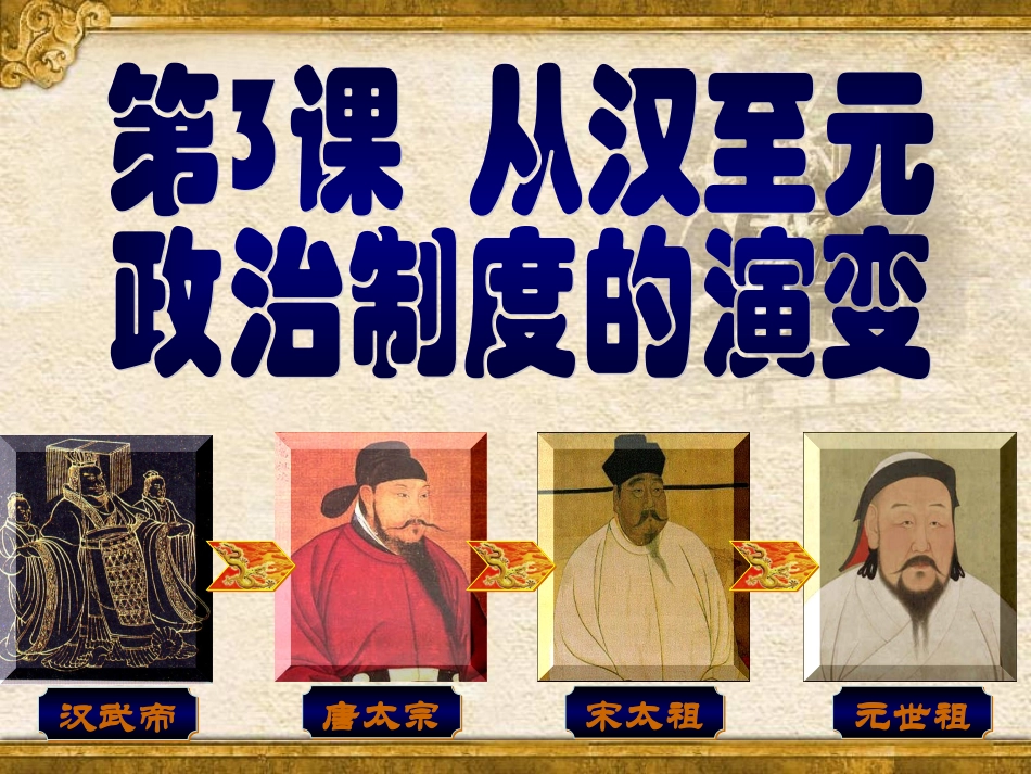 人教版必修一第三课从汉至元政治制度（共28张PPT）_第2页