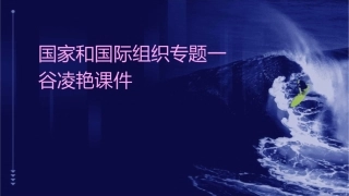 国家和国际组织专题一谷凌艳课件