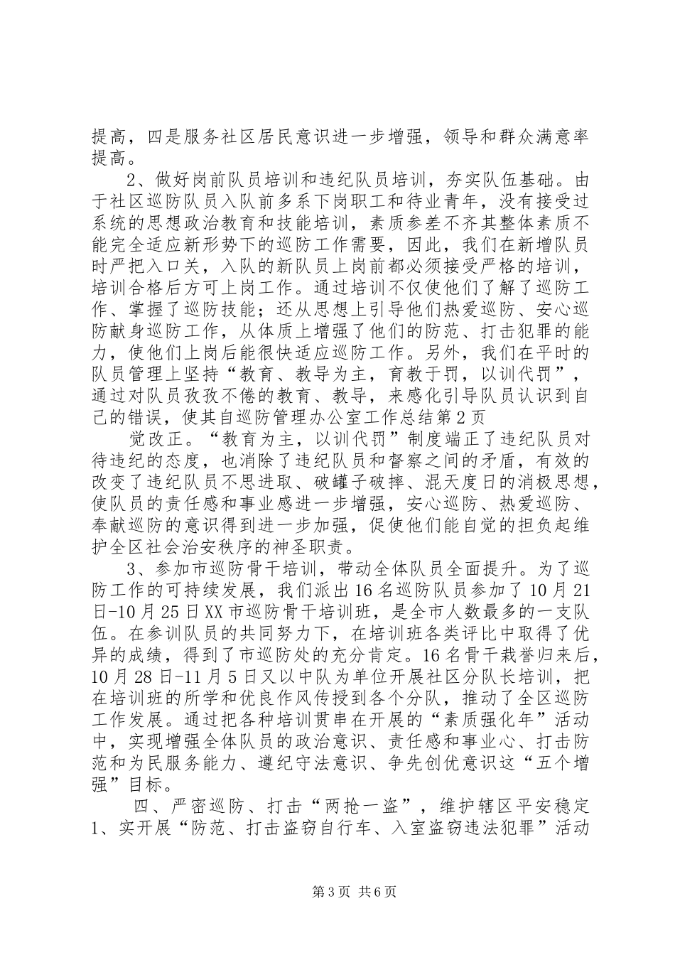 巡防管理办公室工作总结 _第3页