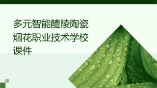 多元智能醴陵陶瓷烟花职业技术学校课件