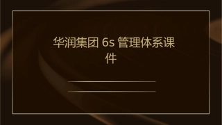 华润集团6S管理体系课件