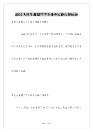 2024大学生暑期三下乡社会实践心得体会