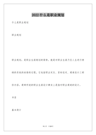 2024什么是职业规划