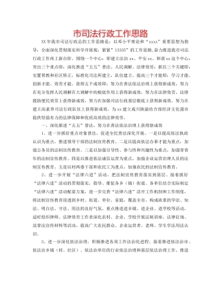 市司法行政工作思路 
