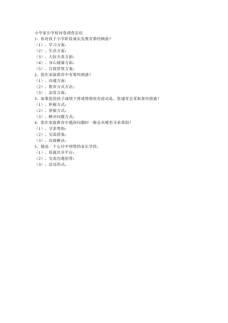 家长学校问卷调查总结