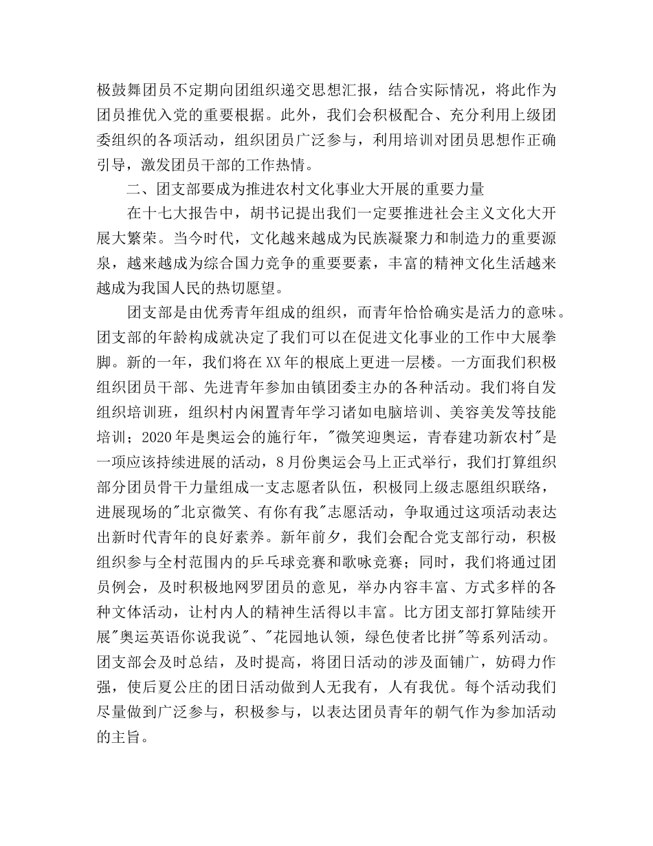 农村团支部工作参考计划 _第2页