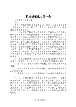 执法规范化体会心得