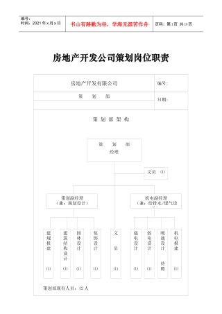 房地产开发公司策划岗位职责