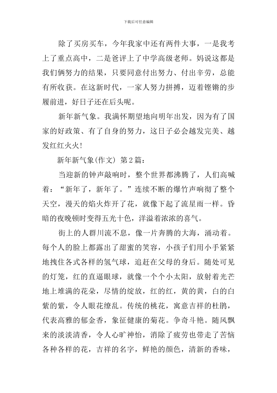 新年新气象(25篇)_第2页