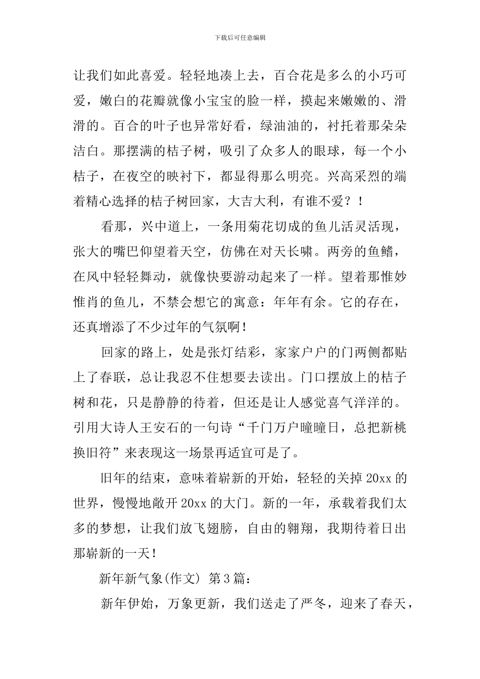 新年新气象(25篇)_第3页