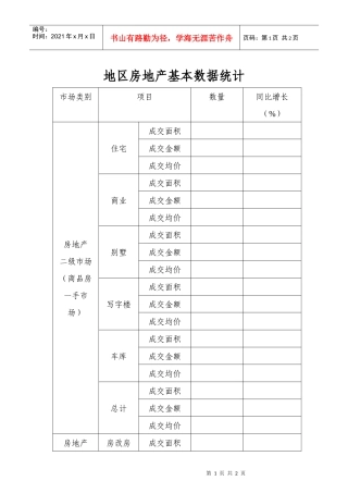 DW-SC005地区房地产基本数据统计（范本）