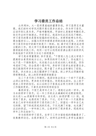 学习委员工作总结 (24)