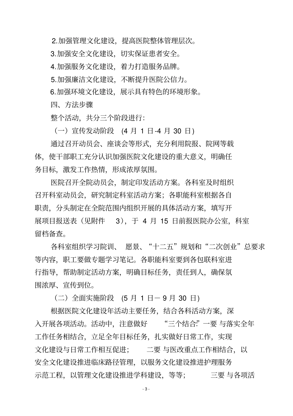 医院文化建设年活动实施方案_第3页