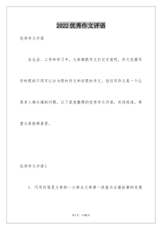 2024优秀作文评语