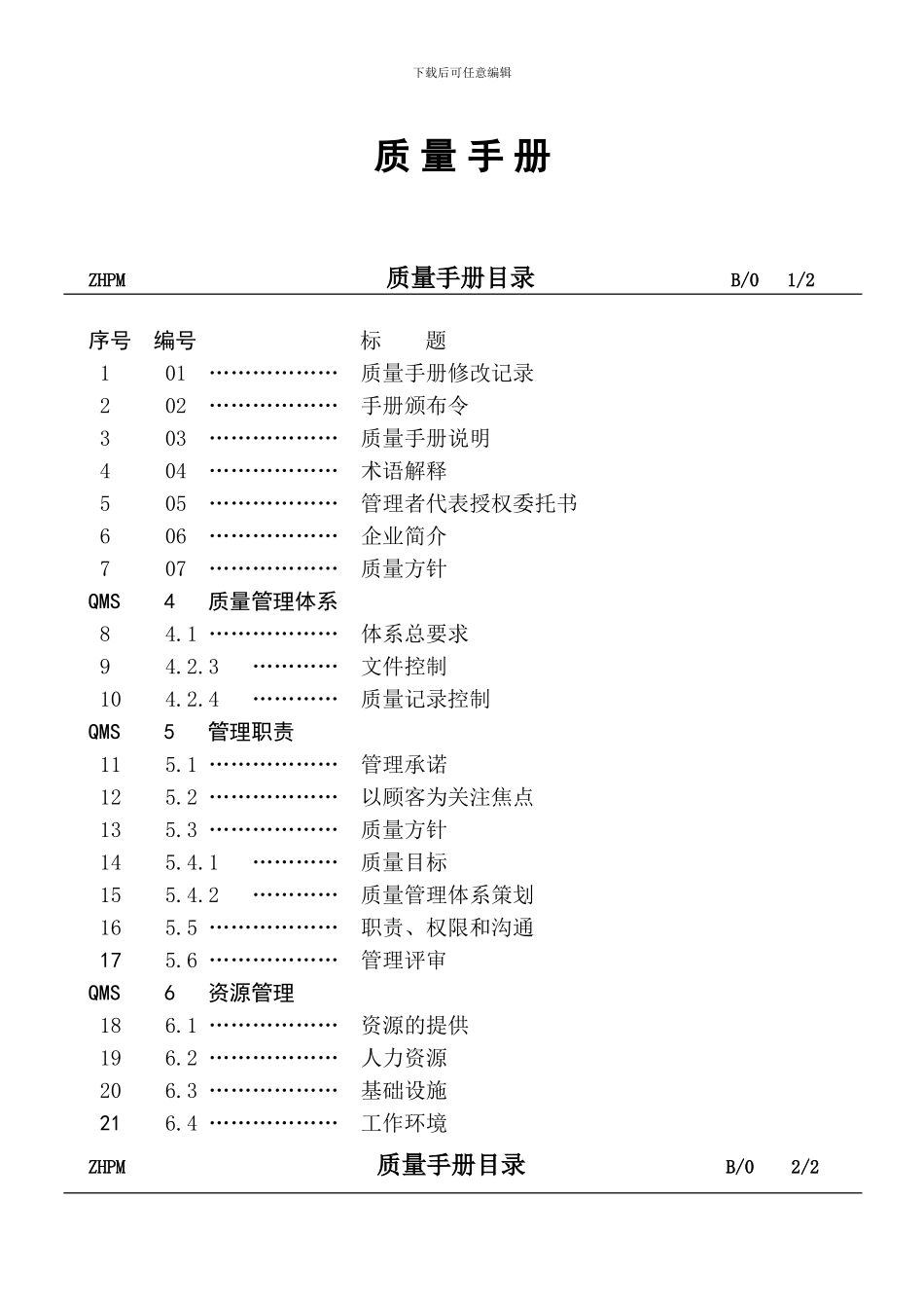 物业管理质量手册_第1页