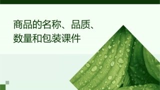 商品的名称品质数量和包装课件