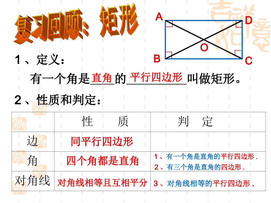 矩形的性质与判定应用课件_第2页