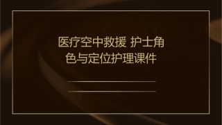 医疗空中救援 护士角色与定位护理课件