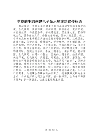 学校的生态创建电子显示屏滚动宣传标语