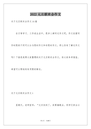 2024元旦联欢会作文