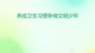 养成卫生习惯争做文明少年课件