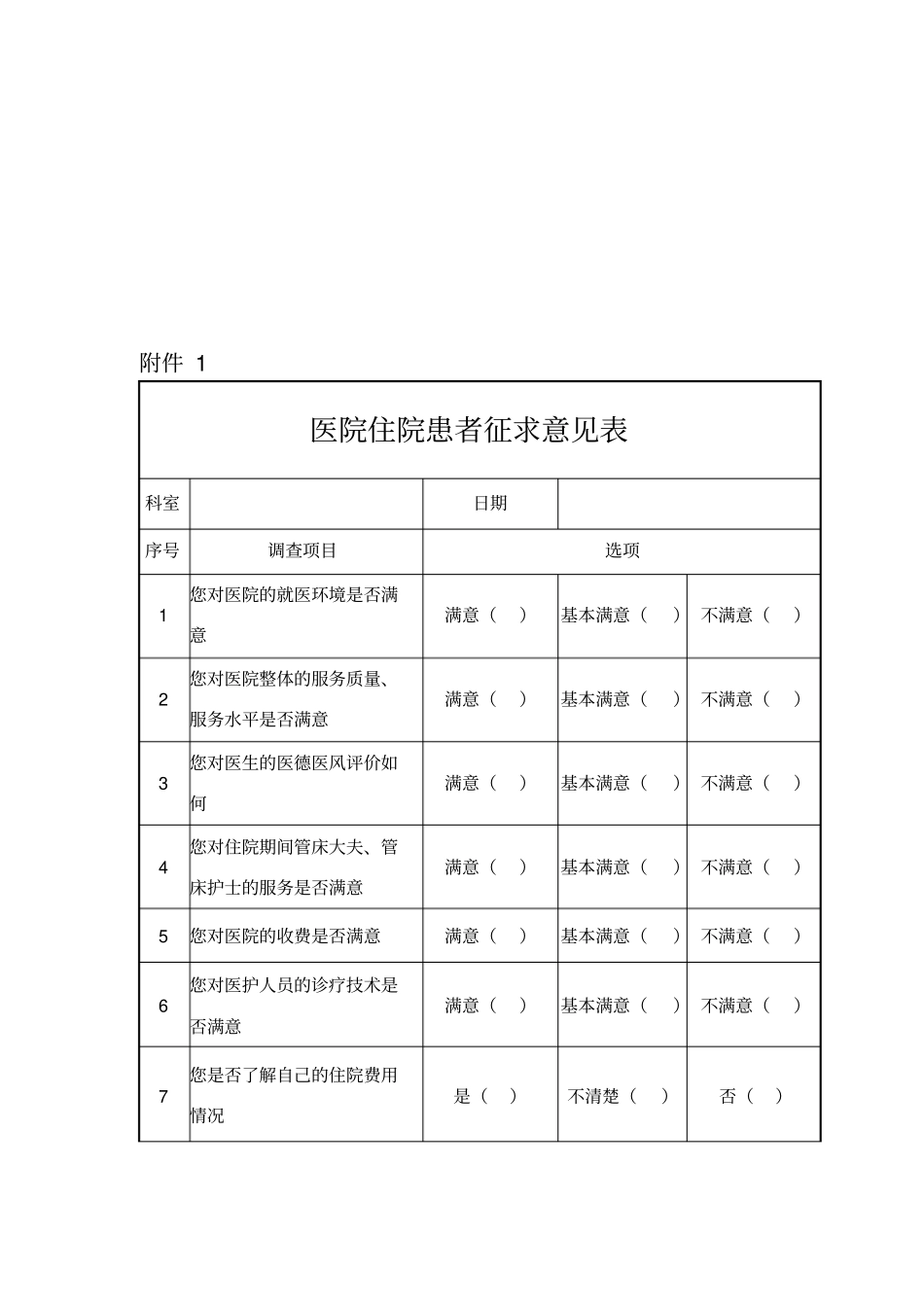 医院满意度调查方案2_第3页