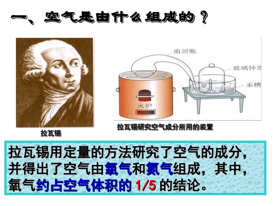 初中三年级化学上册第二章空气物质的构成21空气的成分第一课时课件_第3页