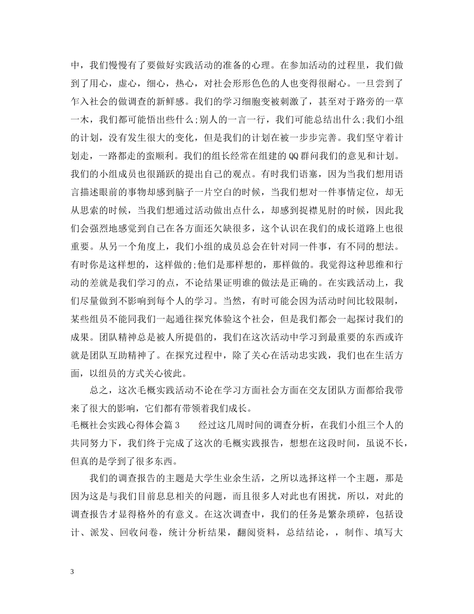 毛概社会实践心得体会 _第3页