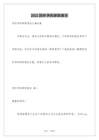 2024因怀孕的辞职报告_12