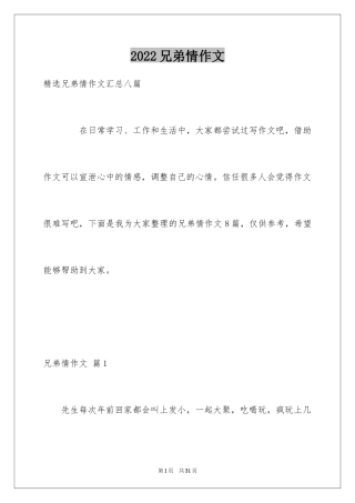 2024兄弟情作文_102