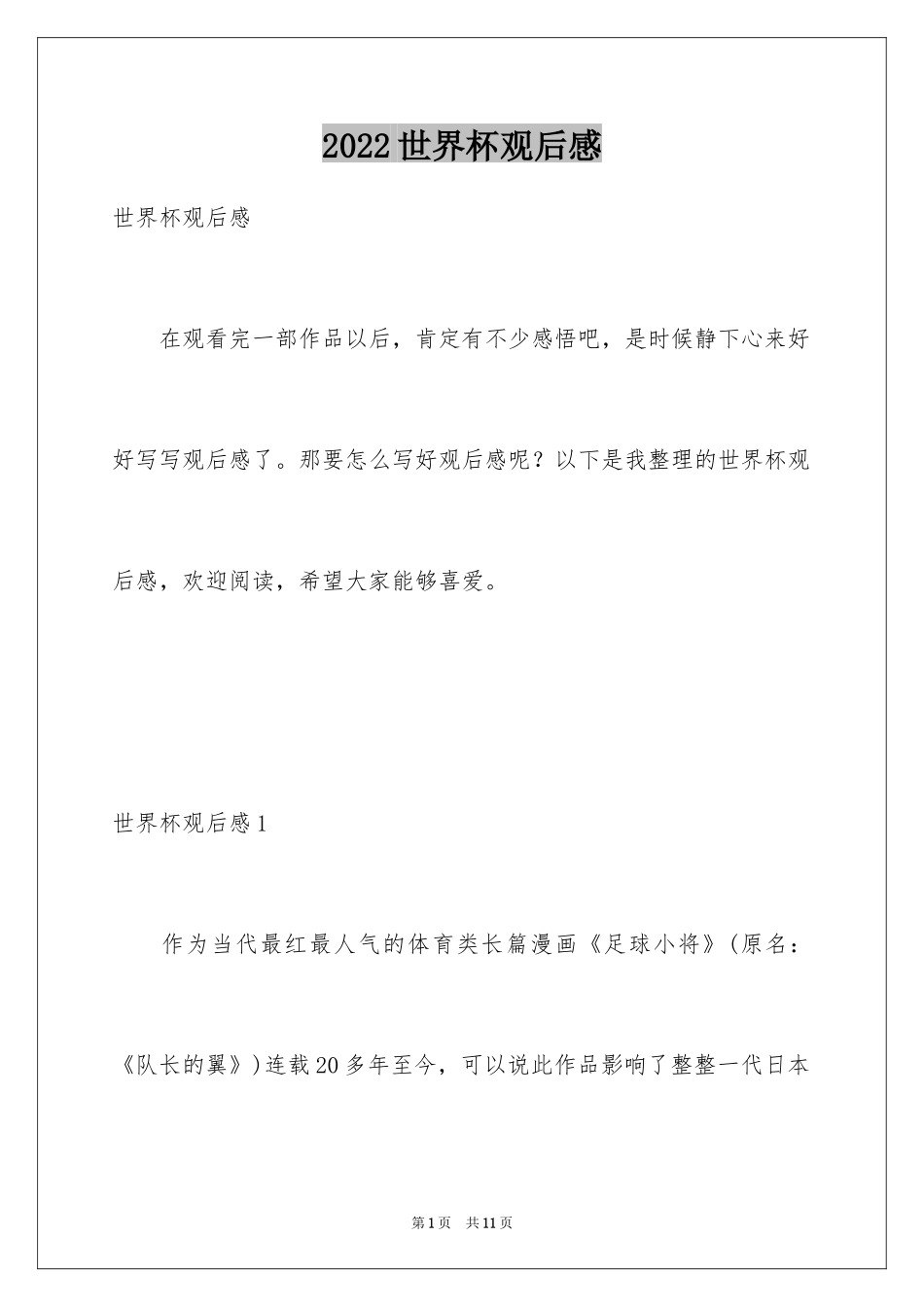 2024世界杯观后感_1_第1页