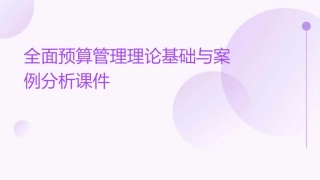全面预算管理理论基础与案例分析课件