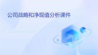 公司战略和净现值分析课件