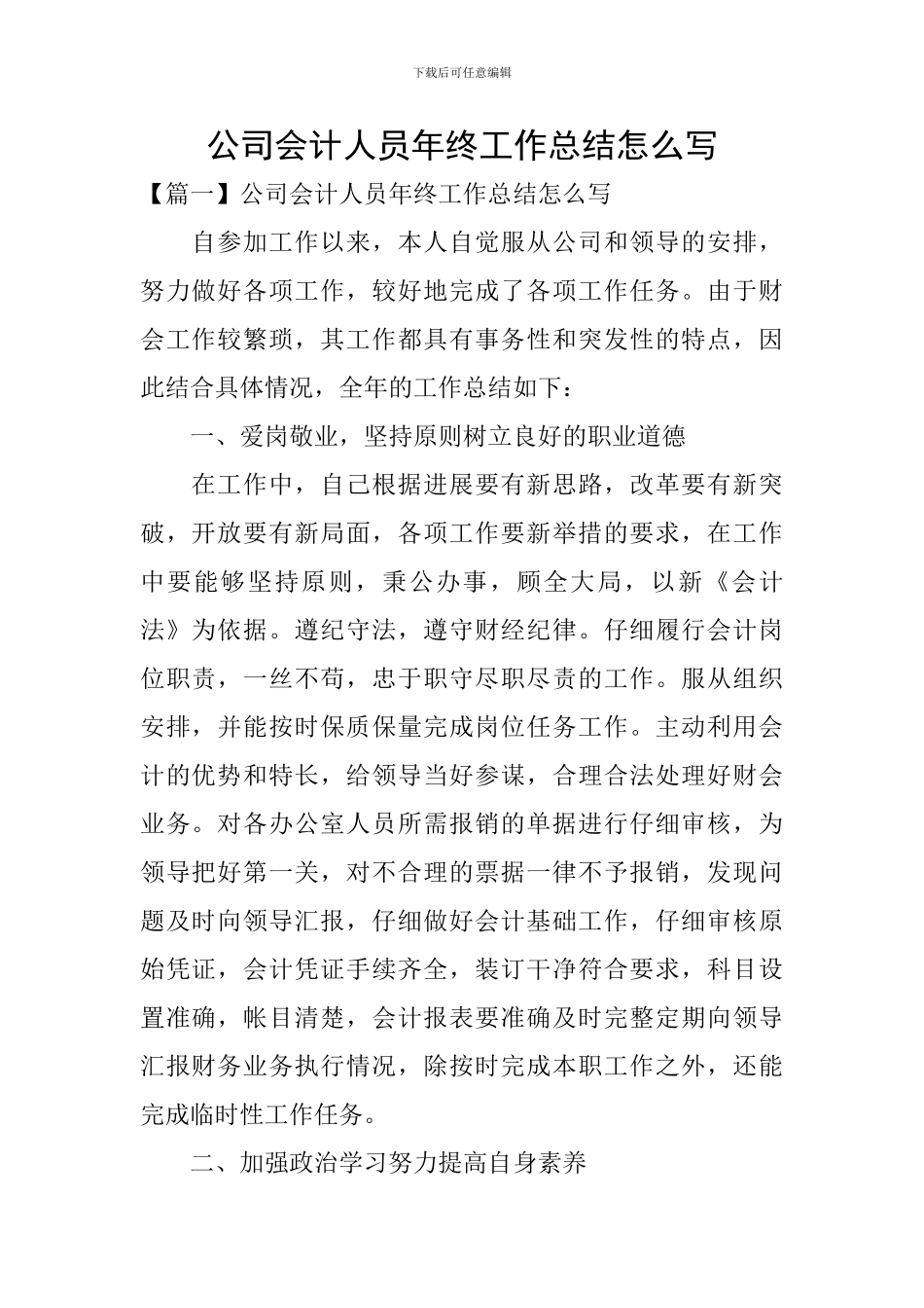 公司会计人员年终工作总结怎么写_第1页