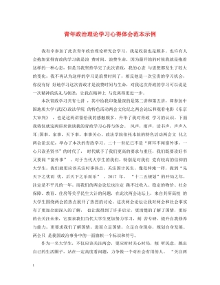 青年政治理论学习心得体会范本示例 