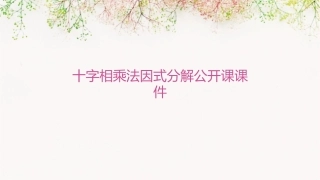 十字相乘法因式分解公开课课件