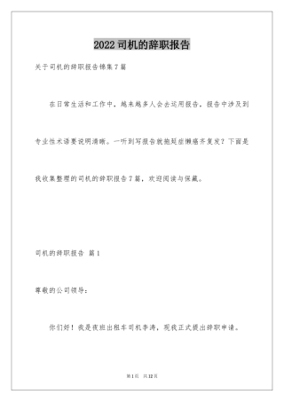 2024司机的辞职报告_14