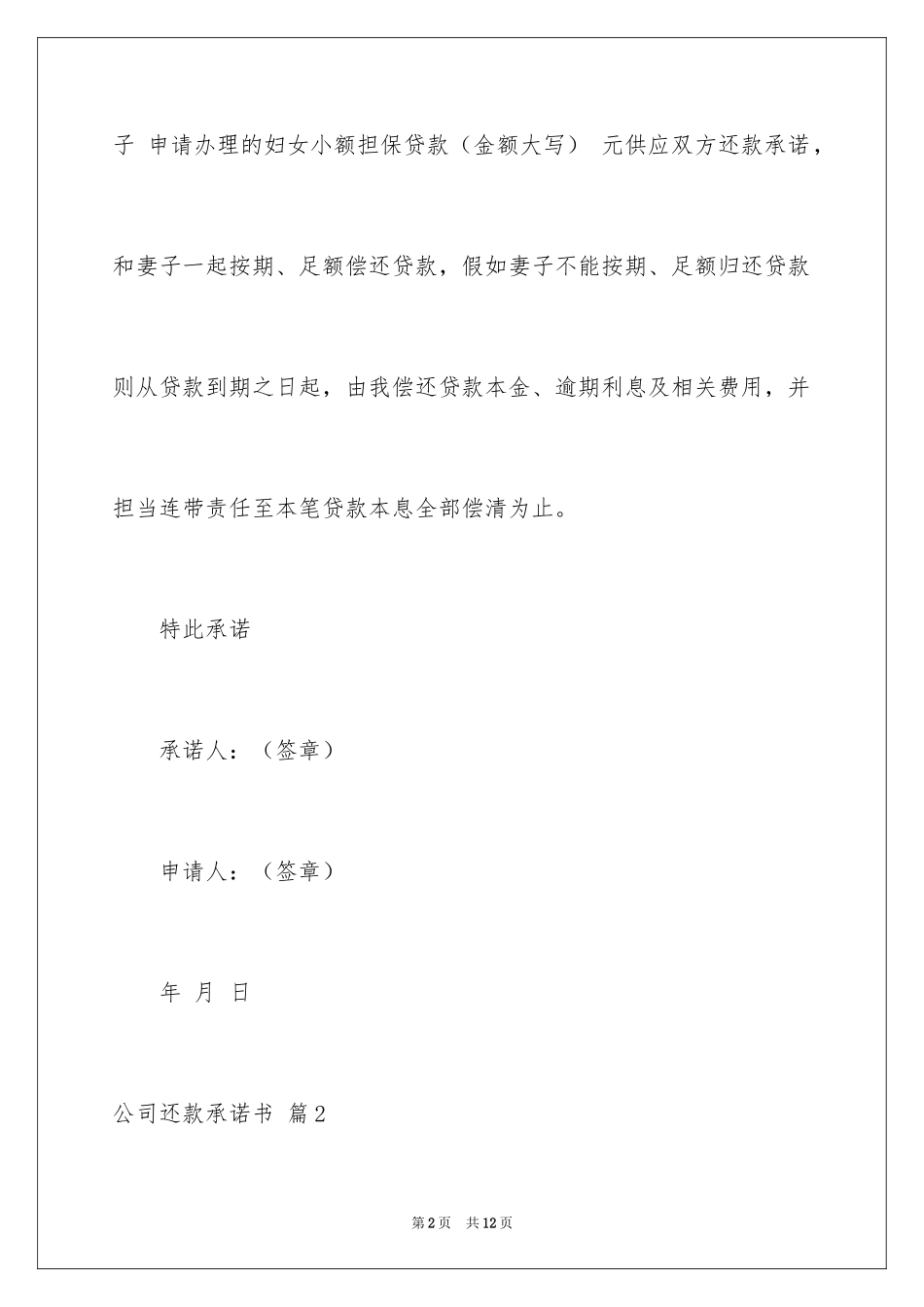 2024公司还款承诺书_3_第2页