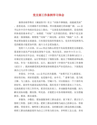 党支部工作条例学习体会 