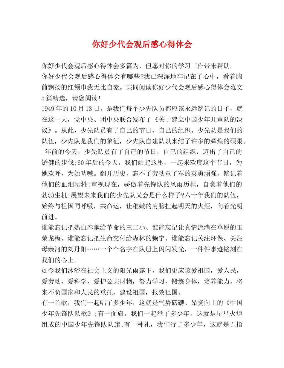 你好少代会观后感心得体会 _第1页