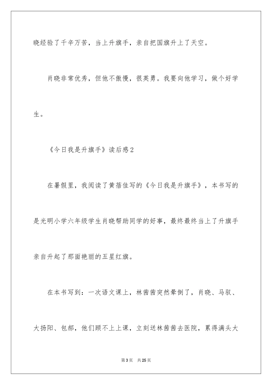 2024《今天我是升旗手》读后感_第3页