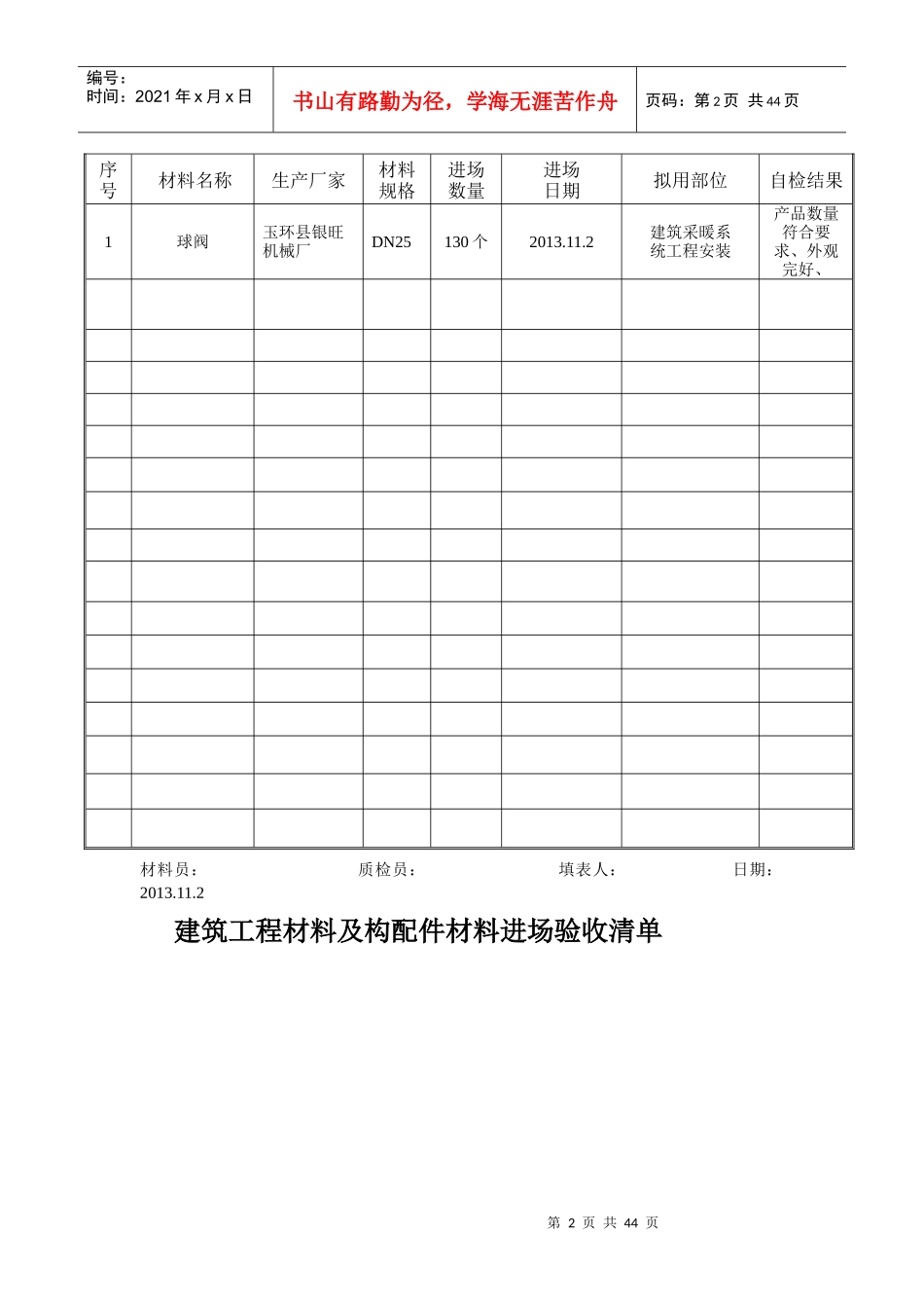 土建材料进场清单_第2页