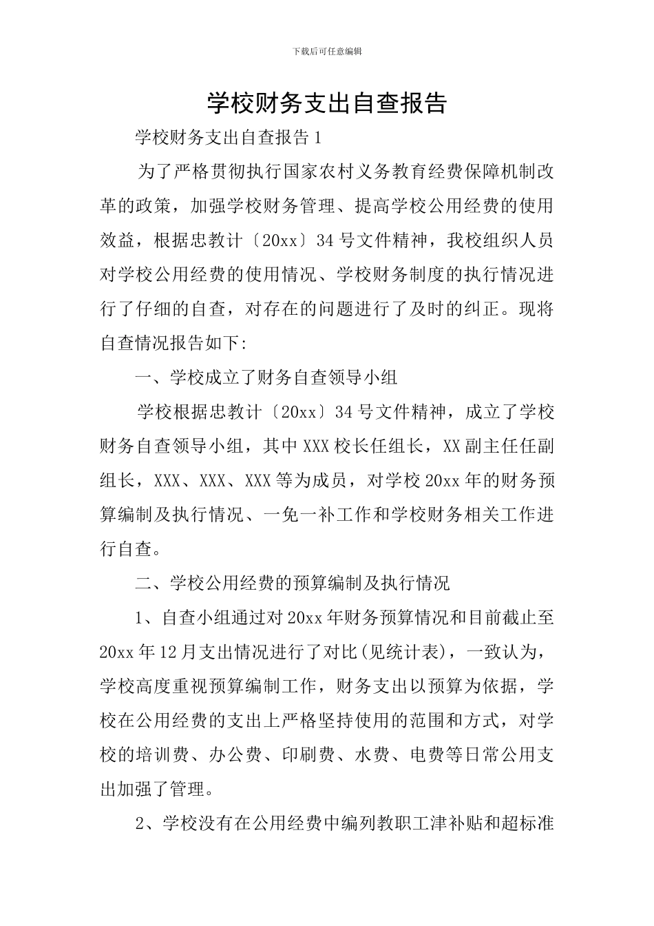 学校财务支出自查报告_第1页